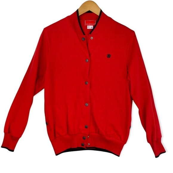 Halston III  Women's Red Snap Down Medium Weight Sweater-Medium - Picture 1 of 7